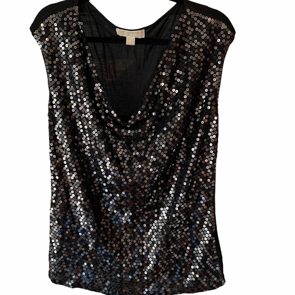 MICHAEL Michael Kors Black Sequin Top